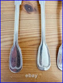 5 Petites Cuillères Poinçons Minerve Argent Massif Modèle Filets XIXe monogramme 5 Petites Cuillères Poinçons Minerve Argent Massif Modèle Filets XIXe monogramme