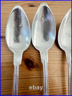 5 Petites Cuillères Poinçons Minerve Argent Massif Modèle Filets XIXe monogramme 5 Petites Cuillères Poinçons Minerve Argent Massif Modèle Filets XIXe monogramme