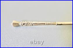 6 Anciennes Cuillères Russe Thé Café, Argent Massif et Vermeil Poinçon Sanglier