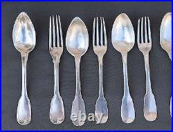 6 COUVERTS ARGENT MASSIF POINCON VIEILLARD ET COQ antiq french silver 19 ème