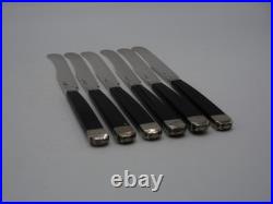 6 Couteaux A Fruits En Argent Massif Et Ebene Poincon Coq Paris 1809