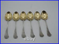 6 Cuilleres A Cafe Argent Massif Poincon Minerve Decor Coquille