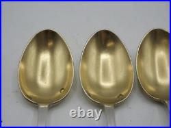 6 Cuilleres A Cafe Argent Massif Poincon Minerve Decor Coquille