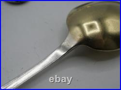 6 Cuilleres A Cafe Argent Massif Poincon Minerve Decor Coquille