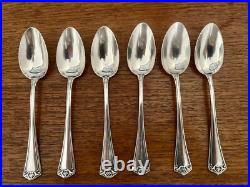 6 Cuillères À Café En Argent Massif Poinçon Minerve Monogramme Héraldique