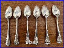 6 Cuillères À Café En Argent Massif Poinçon Minerve Monogramme Héraldique