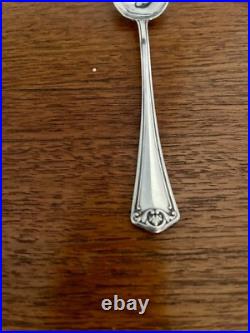 6 Cuillères À Café En Argent Massif Poinçon Minerve Monogramme Héraldique