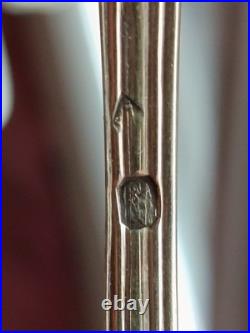 6 Cuillères Dessert VERMEIL Argent Massif Poinçon VIEILLARD (1819-1838) 118g