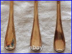 6 Cuillères Dessert VERMEIL Argent Massif Poinçon VIEILLARD (1819-1838) 118g