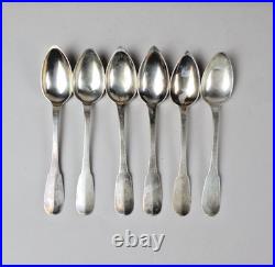 6 Cuillères à café Argent Massif Poinçon Minerve 1er Titre Écrin Napoléon III