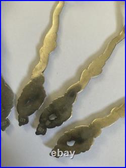 6 Petites Cuillères Argent massif 84 Dragons / Nagasaki Japon / Poinçon Russe