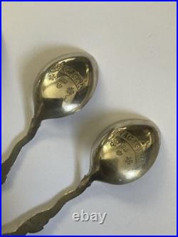 6 Petites Cuillères Argent massif 84 Dragons / Nagasaki Japon / Poinçon Russe