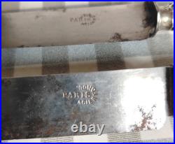 6 anciens couteaux à fromage manches argent massif fourré poinçon Minerve CA32