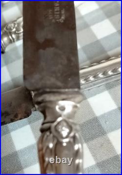 6 anciens couteaux à fromage manches argent massif fourré poinçon Minerve CA32