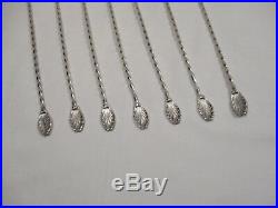 7 Ancienne Cuilleres Mazagran Cocktail Argent Massif Poincon Spoon Solid Silver