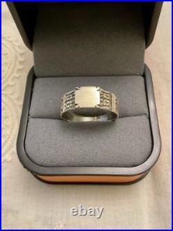 ANCIENNE BAGUE CHEVALIÈRE EN ARGENT MASSIF VÉRITABLE CISELURE/ Poinçons