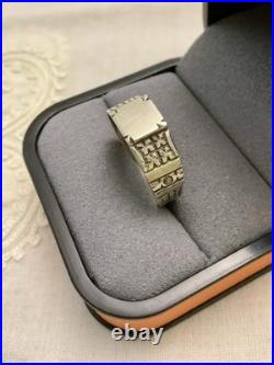 ANCIENNE BAGUE CHEVALIÈRE EN ARGENT MASSIF VÉRITABLE CISELURE/ Poinçons