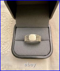 ANCIENNE BAGUE CHEVALIÈRE EN ARGENT MASSIF VÉRITABLE CISELURE/ Poinçons