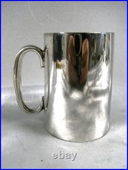 ANCIENNE CHOPE TASSE TIMBALE ARGENT MASSIF POINÇONS ANGLAIS poids 117 gr