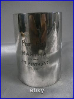 ANCIENNE CHOPE TASSE TIMBALE ARGENT MASSIF POINÇONS ANGLAIS poids 117 gr
