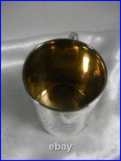 ANCIENNE CHOPE TASSE TIMBALE ARGENT MASSIF POINÇONS ANGLAIS poids 117 gr
