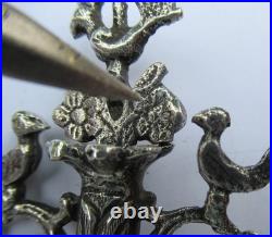 ANCIEN ARGENT MASSIF SOLID SILVER FLACON à Khôl poinçon tète de maure 11 cm 46 g