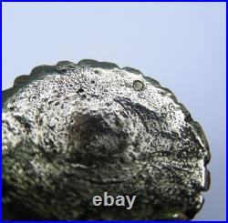 ANCIEN ARGENT MASSIF SOLID SILVER FLACON à Khôl poinçon tète de maure 11 cm 46 g