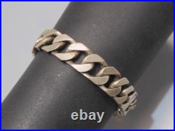 -ANCIEN BRACELET GOURMETTE ARGENT MASSIF Poinçon CRABE Prénom SYLVIA D