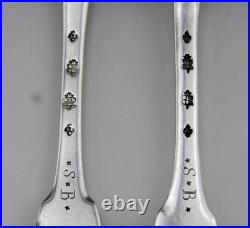 ANCIEN COUVERT CUILLERE ET FOURCHETTE EN ARGENT MASSIF 18EME POINCONS poids 133G