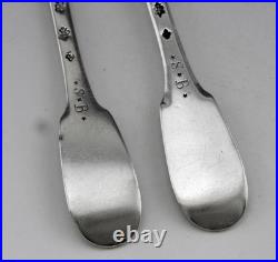 ANCIEN COUVERT CUILLERE ET FOURCHETTE EN ARGENT MASSIF 18EME POINCONS poids 133G