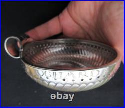 ANCIEN TASTEVIN ARGENT MASSIF NOMINATIF TASTE VIN poinçon JFP COQ 116 g 93 mm