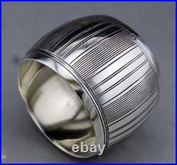 ART DECO Ancien Rond de serviette en argent massif poinçon minerve 1er titr