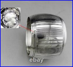 ART DECO Ancien Rond de serviette en argent massif poinçon minerve 1er titr