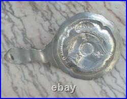 Ancien Bougeoir Royal Evêque Argent minerve poinçon rare 232g à Main, XIXème