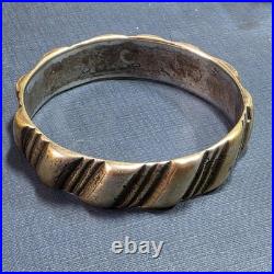 Ancien Bracelet Berbère Aït Atta Maroc Argent Massif Poinçon Bélier 82g