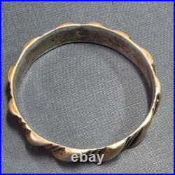 Ancien Bracelet Berbère Aït Atta Maroc Argent Massif Poinçon Bélier 82g
