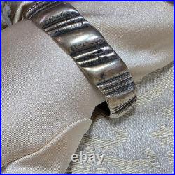 Ancien Bracelet Berbère Aït Atta Maroc Argent Massif Poinçon Bélier 82g