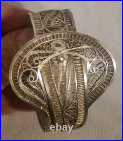 Ancien Bracelet En Argent Massif Vermeil Poinçon Negre XIX Ème