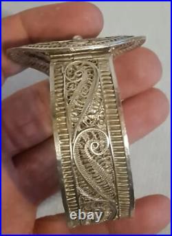 Ancien Bracelet En Argent Massif Vermeil Poinçon Negre XIX Ème