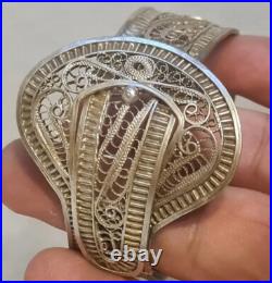 Ancien Bracelet En Argent Massif Vermeil Poinçon Negre XIX Ème