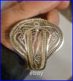 Ancien Bracelet En Argent Massif Vermeil Poinçon Negre XIX Ème