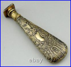 Ancien Cachet Sceau en Argent massif Vermeil poinçon tête sanglier Epoque XIXème Ancien Cachet Sceau en Argent massif Vermeil poinçon tête sanglier Epoque XIXème