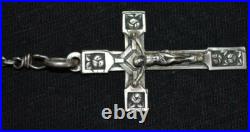 Ancien Chapelet Boule Argent Massif Poinçon Crabe