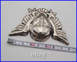 Ancien Chérubin Ange Argent Massif 915/1000 Poinçon Étoile Espagne #V150