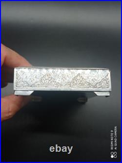 Ancien Coffret ou boîte en argent massif Perse Poinçon 84, Asie, Poids 350 gr