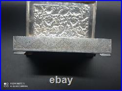 Ancien Coffret ou boîte en argent massif Perse Poinçon 84, Asie, Poids 350 gr