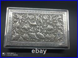 Ancien Coffret ou boîte en argent massif Perse Poinçon 84, Asie, Poids 350 gr