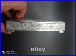 Ancien Coffret ou boîte en argent massif Perse Poinçon 84, Asie, Poids 350 gr
