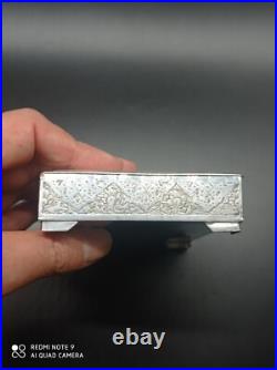 Ancien Coffret ou boîte en argent massif Perse Poinçon 84, Asie, Poids 350 gr