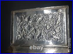 Ancien Coffret ou boîte en argent massif Perse Poinçon 84, Asie, Poids 350 gr